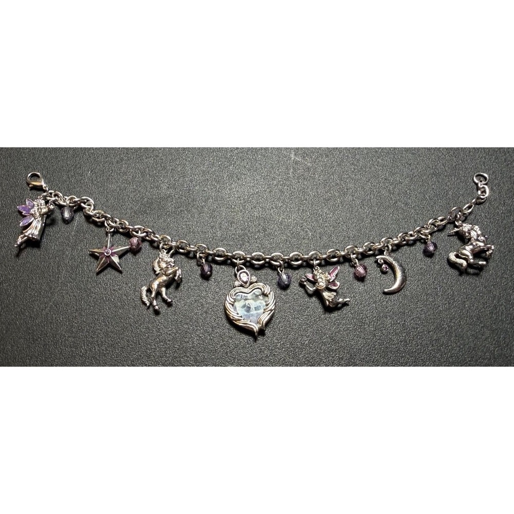 Bradford Exchange Twilight Enchantment Unicorn Charm Bracelet